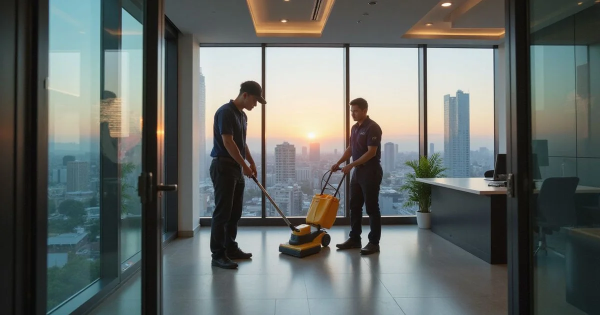 Commercial cleaner servicing a KL office
