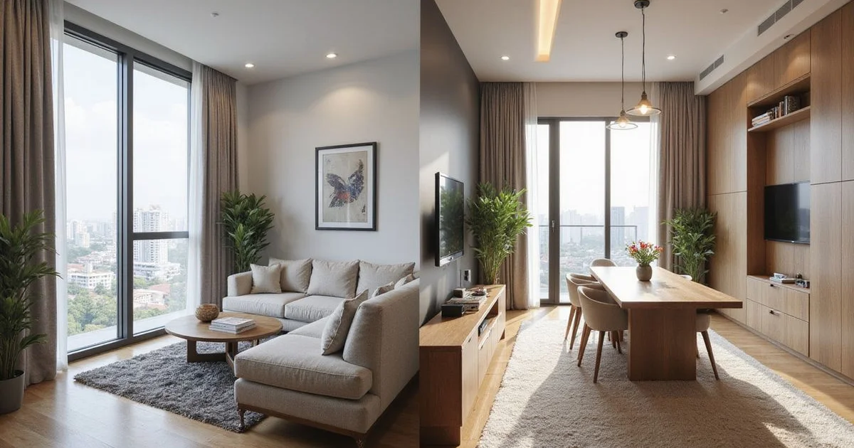 Condo and landed home post-renovation comparison