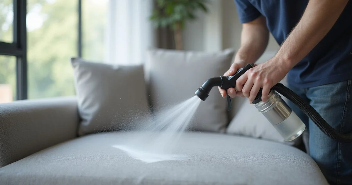 Hot extraction of a fabric sofa