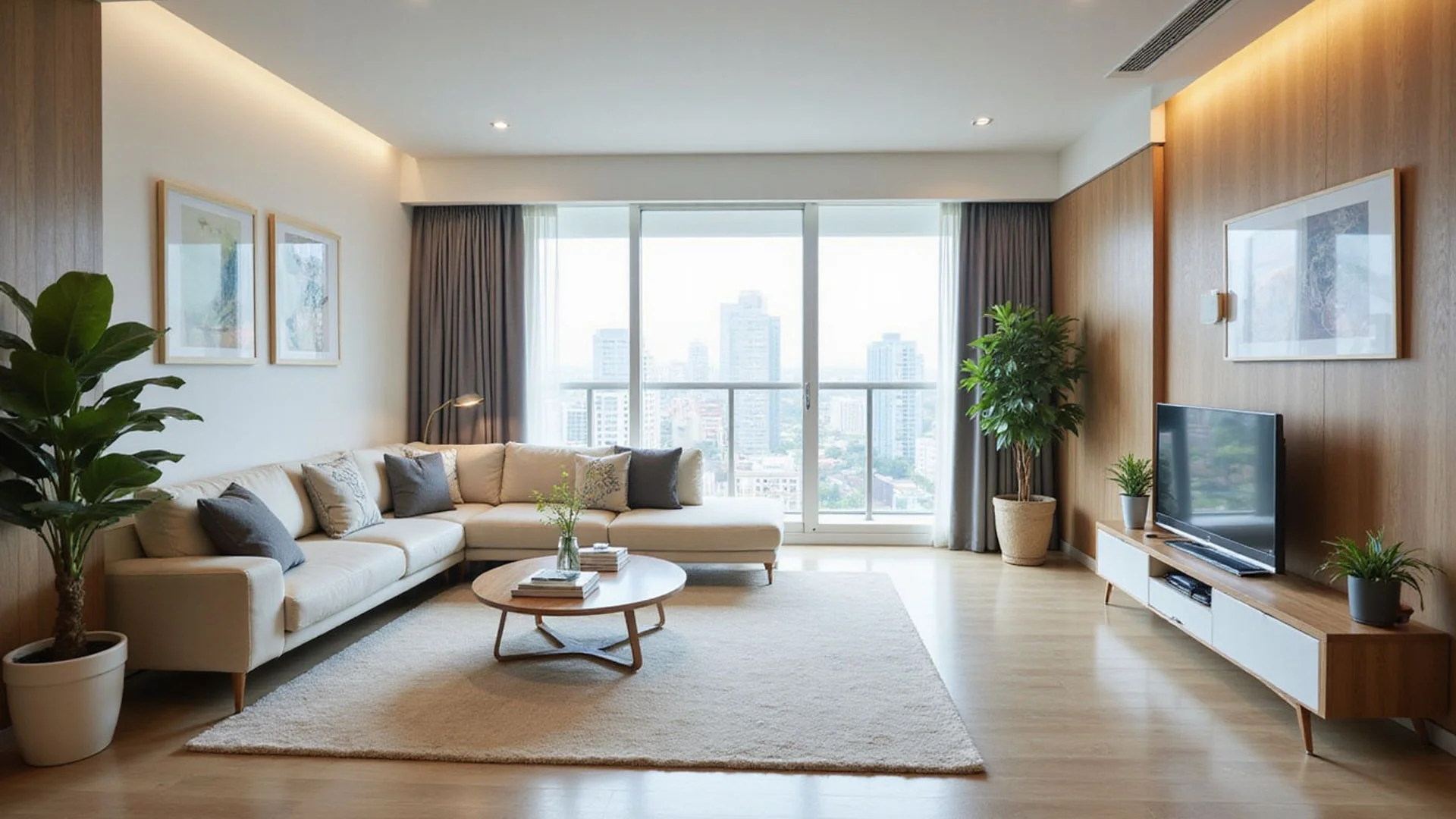 Bright spotless Mont Kiara condominium living room after Cuci Pro professional cleaning service